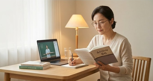호르몬제 복용 후 머리가 맑아져 공부에 집중하는 갱년기 여성